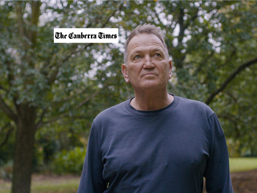 Picture of AFL great Wayne Johnston featured in The Canberra Times